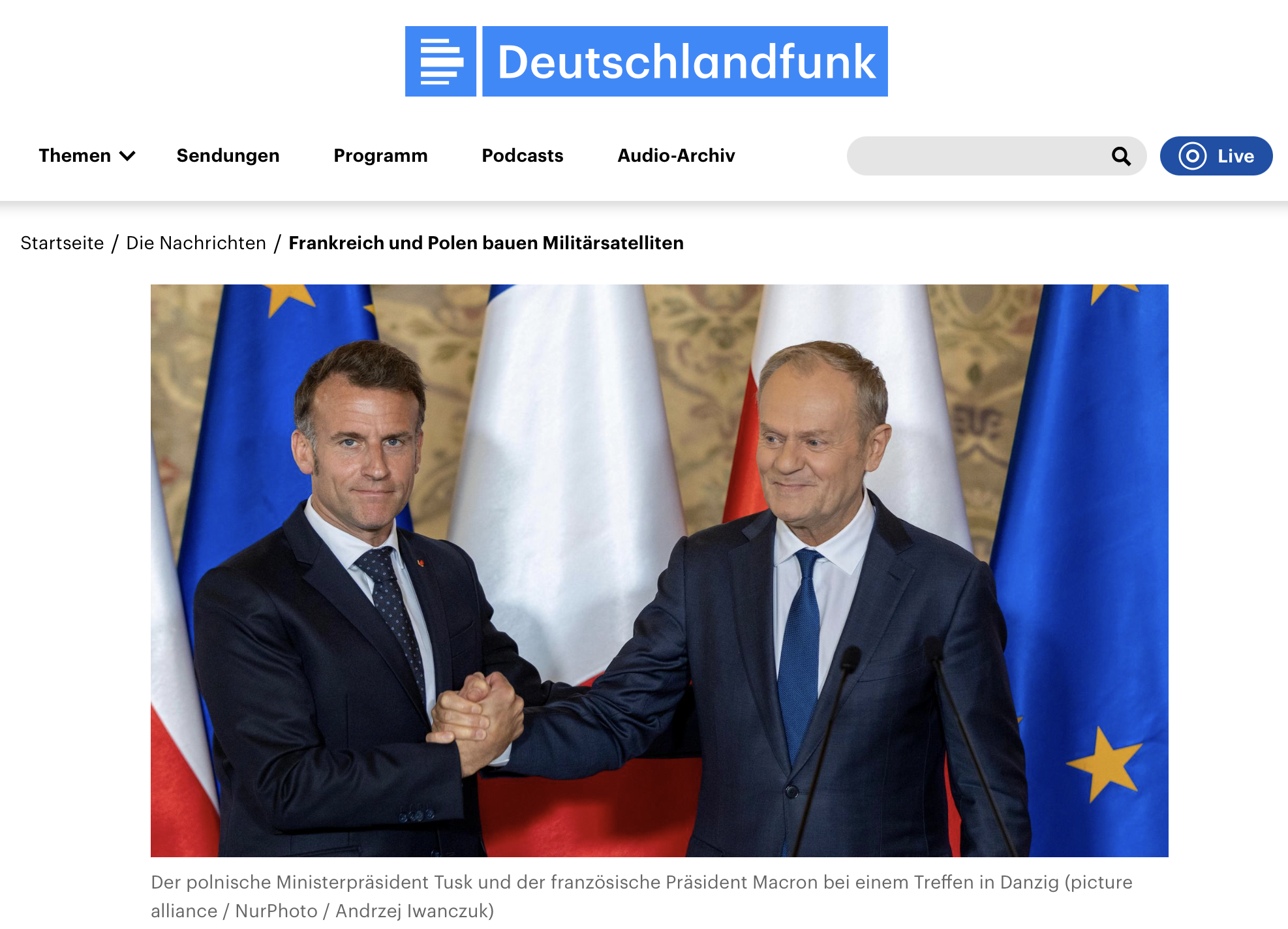 Verteidigung - Frankreich und Polen bauen Militärsatelliten